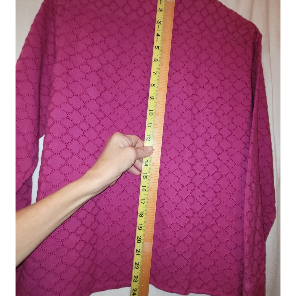 Talbots Blouse Lot of 4 Tops Sz Small Pink Fuschia Eyelet Multi Ivory Lace - Picture 10 of 16